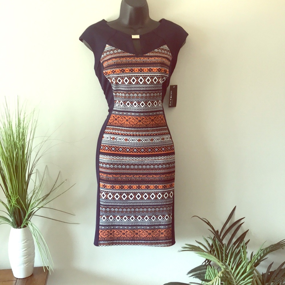 Navy Blue Print Dress 🌸 NWT